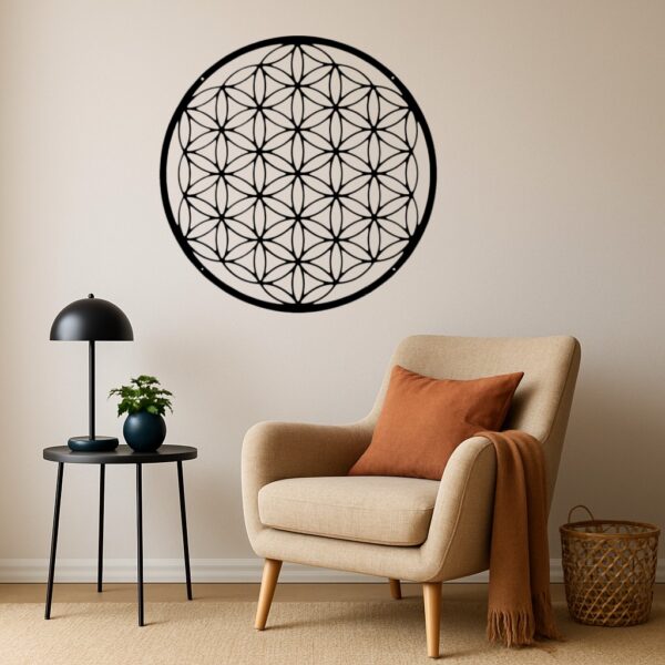 Flower of Life wanddecoratie - gecoat staal - 50 of 75cm - Afbeelding 2